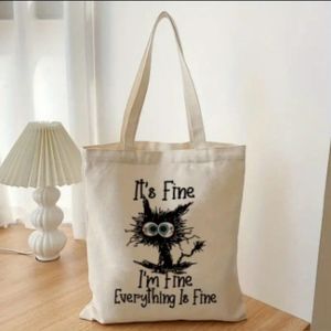 Natural canvas funny tote. Books beach weekend ++ VERSATILE